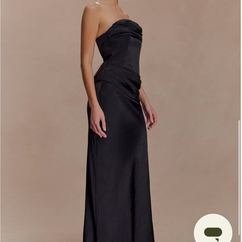Meshki Black Strapless Gown
